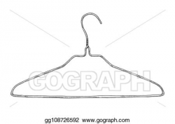 Vector Art - Sketch of clothes hangers isolated on white ...