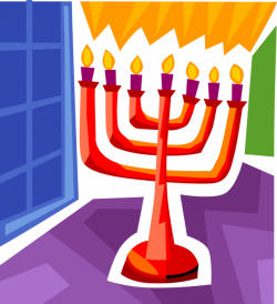 Menorah Lampstand with Candles - Vector Image