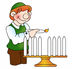 Hanukkah Clip Art by Phillip Martin, Lighting the Menorah