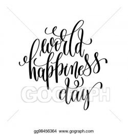 Vector Stock - World happiness day 20 march black and white ...