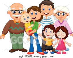 EPS Vector - Happy cartoon family . Stock Clipart ...
