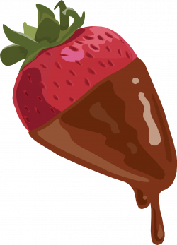 Clipart - Strawberry Dipped in Chocolate