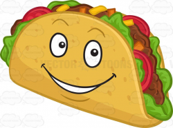 An bright and happy hard shell taco snack #cartoon #clipart ...