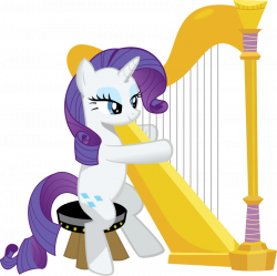 Rarity playing a harp by BucketHelm on DeviantArt