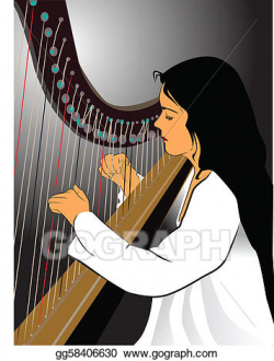 Vector Art - Harpist. Clipart Drawing gg58406630 - GoGraph
