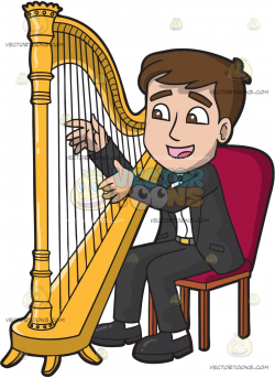 A Man Playing A Harp » Clipart Portal