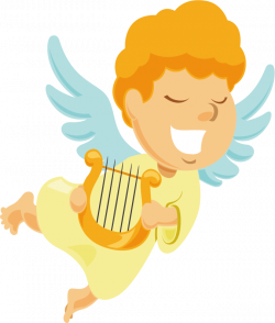Angel Harp Clip art - Little angel playing harp 675*794 transprent ...