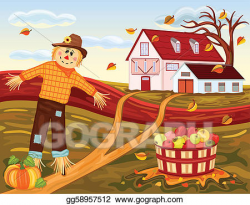 EPS Vector - Autumn harvesting at the farm. Stock Clipart ...