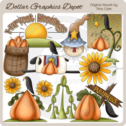 Harvest Blessings - Clip Art - $1.00 : Dollar Graphics Depot ...