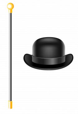 Bowler Hat with Cane PNG Clipart Picture | Gallery Yopriceville ...