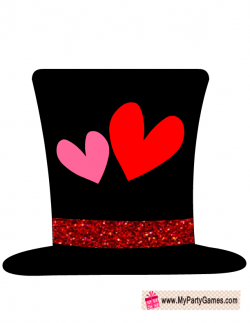 Hat with Hearts prop for Photo Booth | Free Printables for ...
