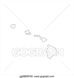 Drawing - Blank hawaii map. Clipart Drawing gg58839165 - GoGraph