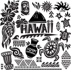 hawaii set (hawaiian, tribal, hawaii clipart | Logos and ...