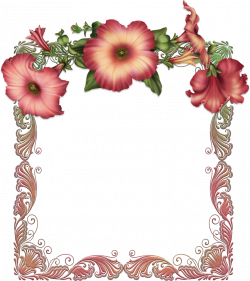 Red Transparent Frame with Red Flowers | Gallery Yopriceville ...