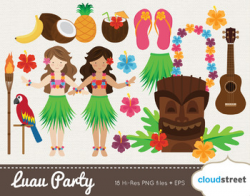Cloudstreetlab: Hawaiian Luau Party , Hawaii Summer Clip Art