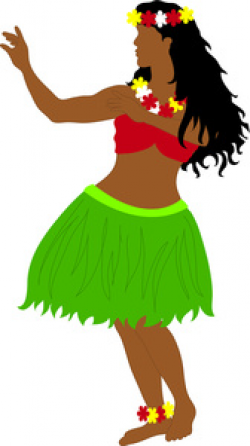 Hawaiian Clipart Image - Brown Skinned Hula Dancer in Grass ...