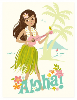 Hawaii wall art, Aloha, Hawaiian, Hula Girl - nursery art ...