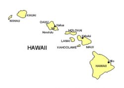 Hawaii US State PowerPoint Map, Highways, Waterways, Capital ...