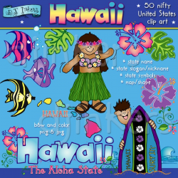 Tropical Hawaiian clip art for the aloha state by DJ Inkers ...