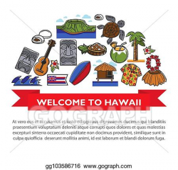 Vector Illustration - Hawaii travel poster of hawaiian ...