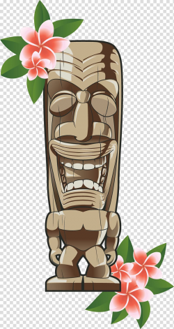 Brown tiki mask illustration, Tiki culture Hawaiian Tiki bar ...