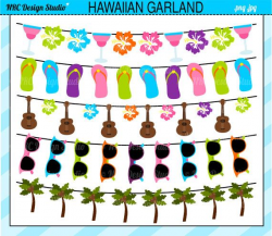 Summer Clip Art - Hawaiian Garland Bunting Clip Art ...