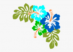 3 Blue Hibiscus Clip Art At Clipartimage - Hawaiian Flowers ...