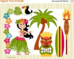 80% OFF Hawaiian Luau Tiki Party Vector Illustration Clipart ...