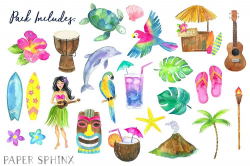 Watercolor Hawaii Clipart #art#wall#cards#greeting ...