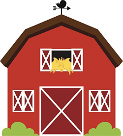 Amazon.com: Red Barn Farm House Red Animals Rooster Hay ...