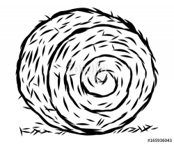 rolled hay / cartoon vector and illustration, black and ...