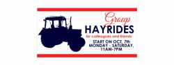 Group Hayrides Vinyl Banner With Tractor Silhouette - Baby ...