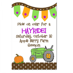 Hayride invitation- Harvest Birthday Invitation- Digital ...