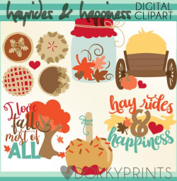 Hayrides and Leaves Thanksgiving Clipart