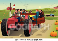 Vector Art - People on a hayride. Clipart Drawing gg87493352 ...