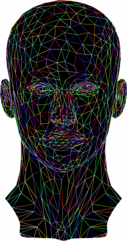 Clipart - Prismatic Low Poly Female Head Wireframe