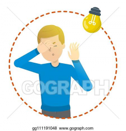 Clip Art Vector - Man with photophobia. migraine and light ...