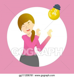 Vector Art - Woman with photophobia. migraine and light ...