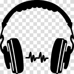 Headphones grayscale illustration, Headphones Audio ...