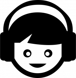 Kid Listening Music With Headphones Svg Png Icon Free Download ...