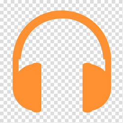 Orange headphones illustration, audio symbol headphones ...
