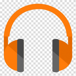 Orange and gray headphone logo, angle brand headphones font ...