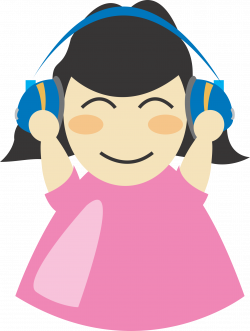 Clipart - Girl with headphone2