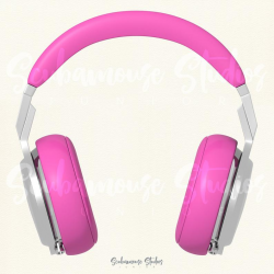 pink headphones clipart, pink headphones clip art, music clipart, music  clip art, girly earphones clipart, headphones, girl boss clipart,