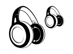 Headphones Music Sound Modern Audio Headset Studio Technology Device.SVG  .EPS .PNG Vector Space Clipart Digital Download Circuit Cut Cutting