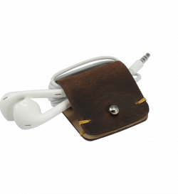 Headphone holder in vintage tanned leather made in Italy | Meridio