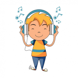 Kid with headphones clipart 1 » Clipart Station