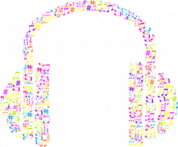 Clipart - Musical Notes Headphone No Background
