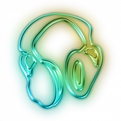 neon headphones green metallic - Sticker by miriam