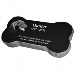 Granite Dog Bone Headstone Marker